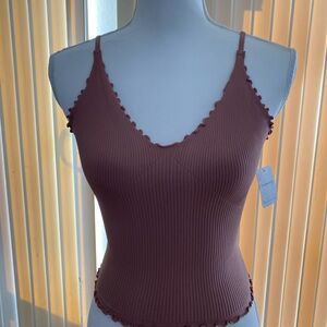 Free People Mauve Ribbed Camisole